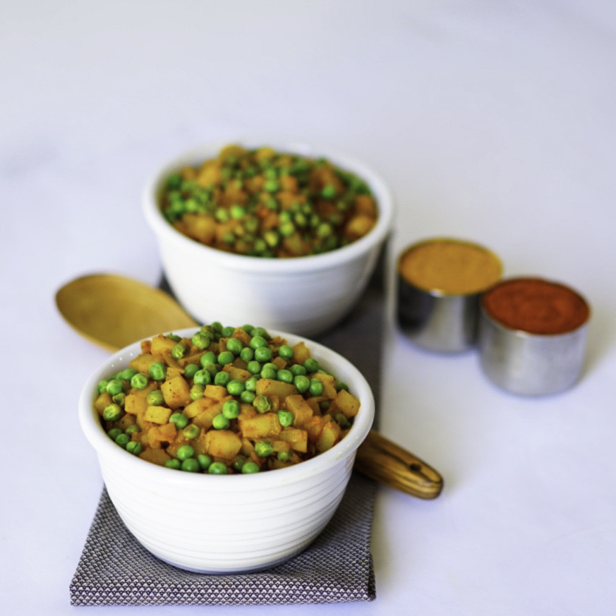 Aloo Matar Indian Potatoe Pea Curry Vegan Gluten Free #myvegetarianfamily