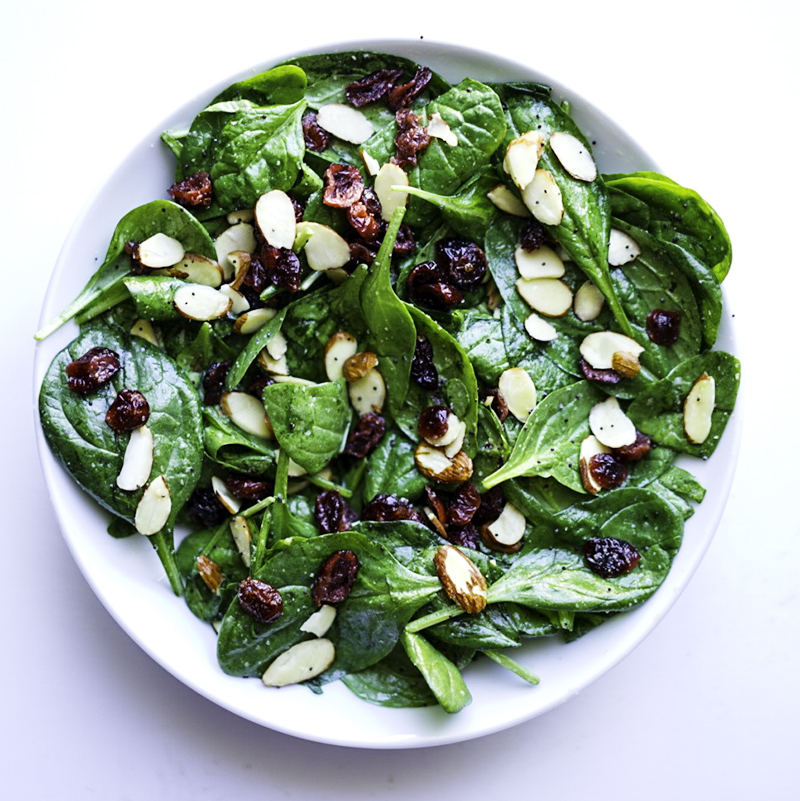 Spinach Cranberry Salad with Poppy Seed Dressing