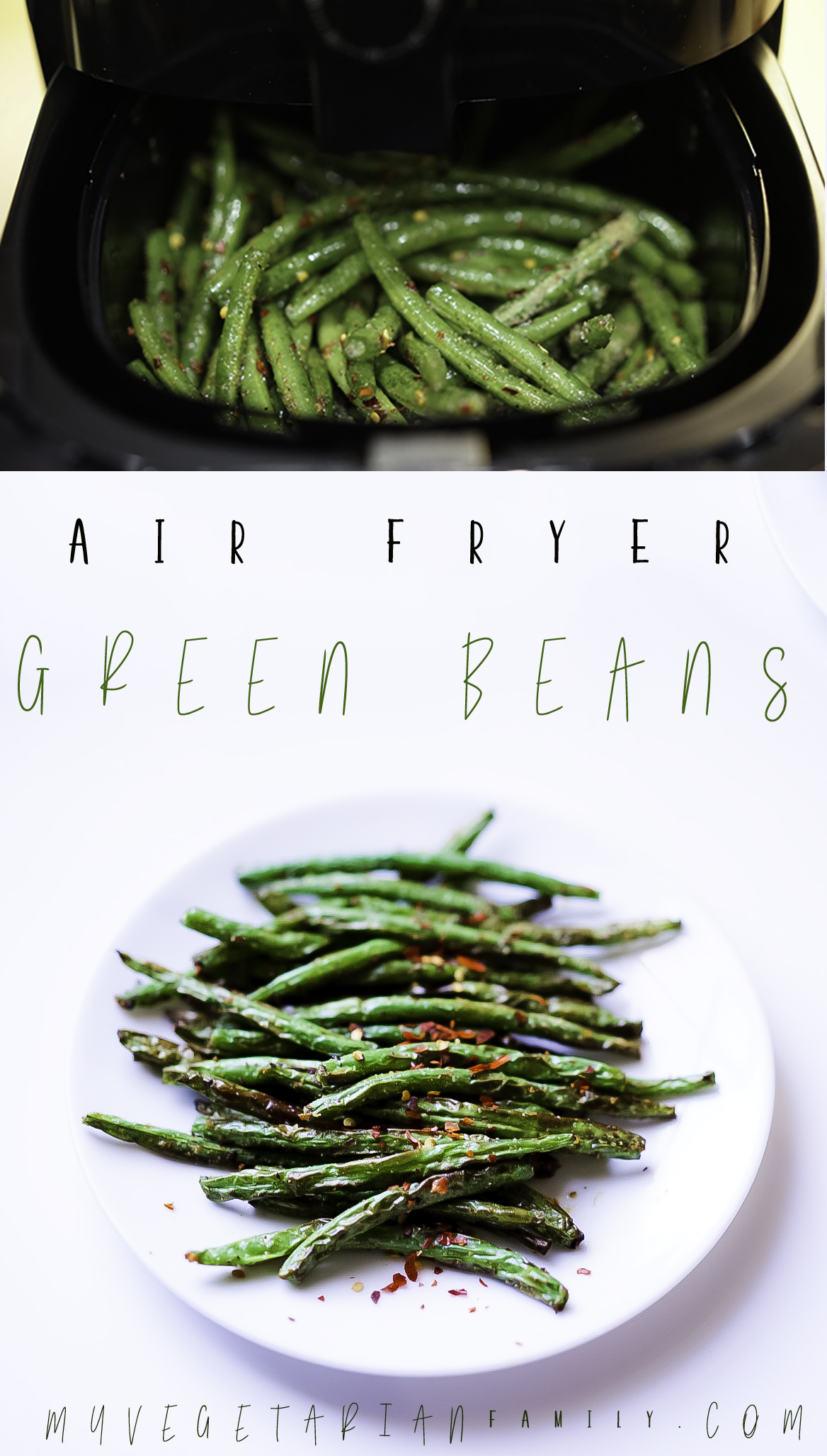 Easy Air Fryer Green Beans Recipe #myvegetarianfamily#vegan #glutenfree