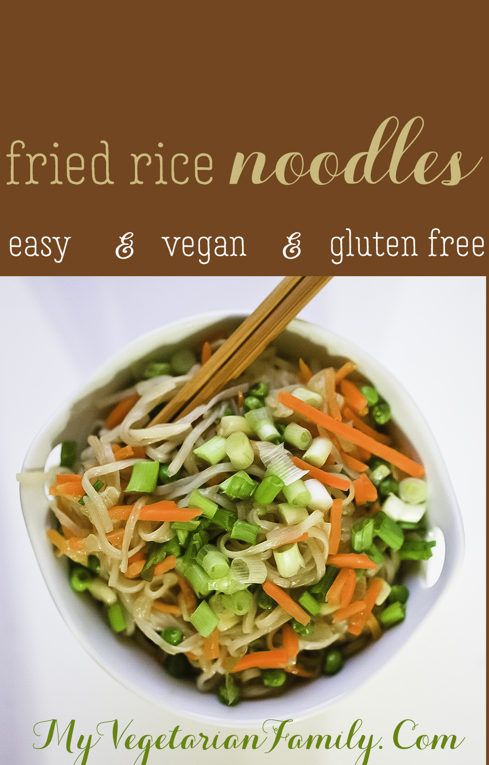 Easy Vegan Fried Rice Noodles | My Vegetarian Family #veganglutenfreenoodles #friedricenoodles #myvegetarianfamily