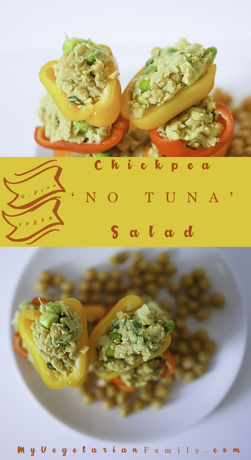 Vegan chickpea no tuna salad #myvegetarianfamily