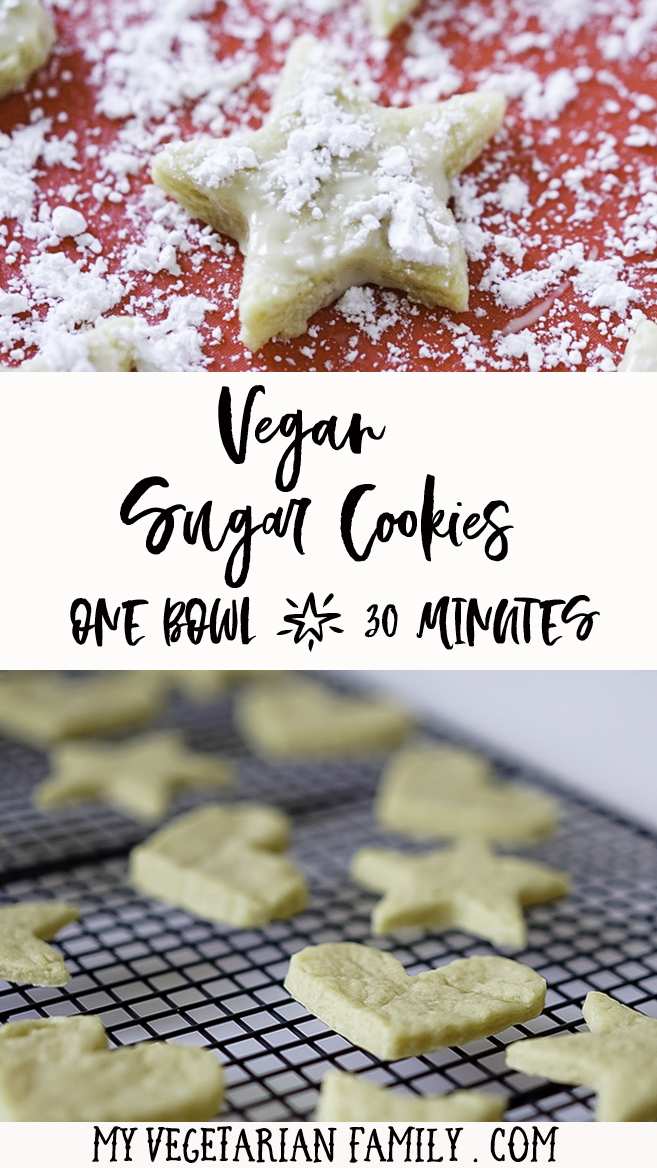Vegan Sugar Cookies  | My Vegetarian Family #egglessbaking #vegansugarcookies