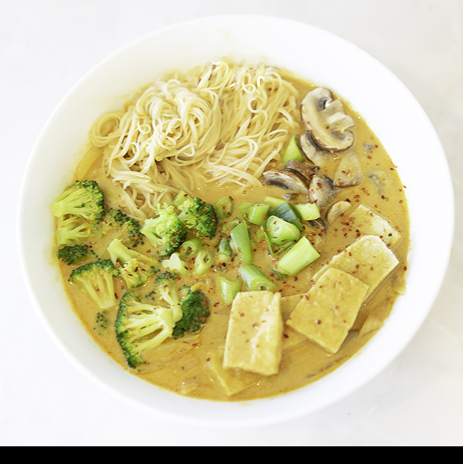 Coconut Curry with Tofu + Vegetables + Rice Noodles | My Vegetarian Family