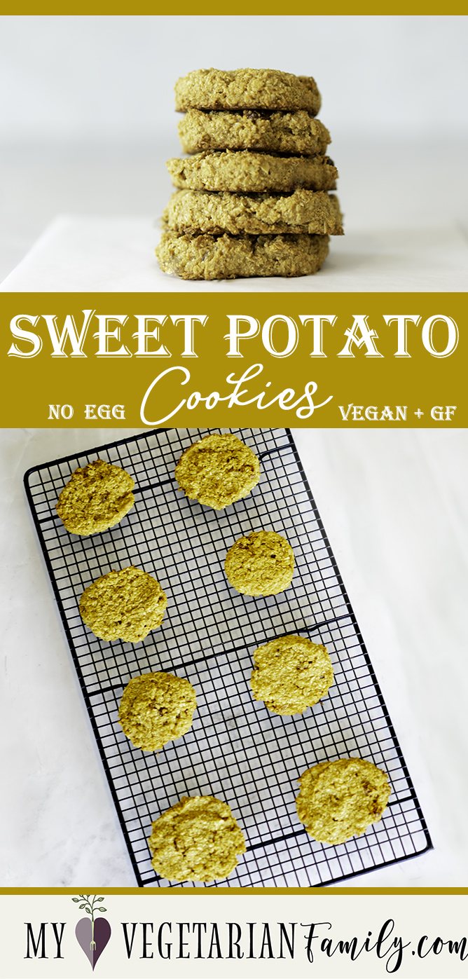 Sweet Potato Cookies | Vegan GF | My Vegetarian Family #sweetpotatocookies 