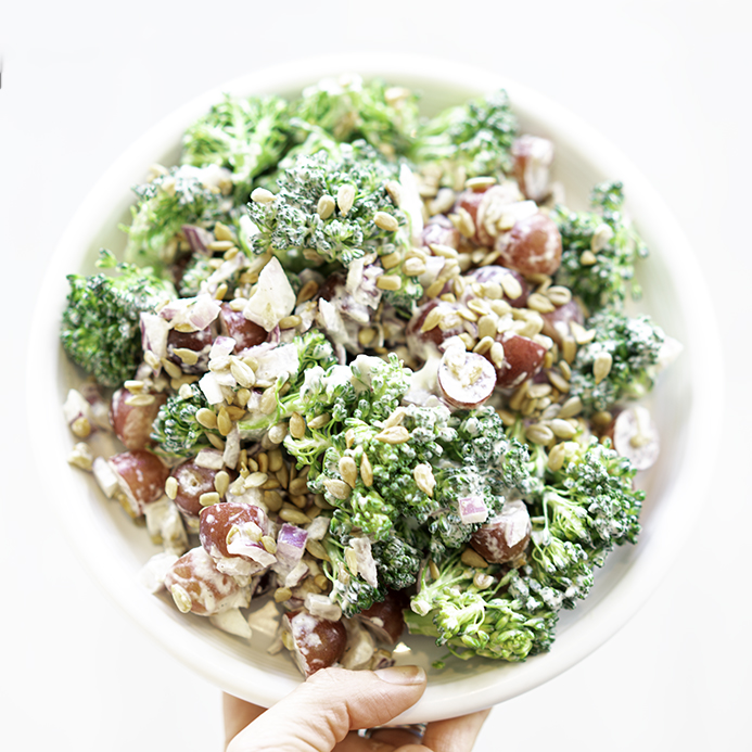 Broccoli Salad My Vegetarian Family #vegan #gluten free #nomayo