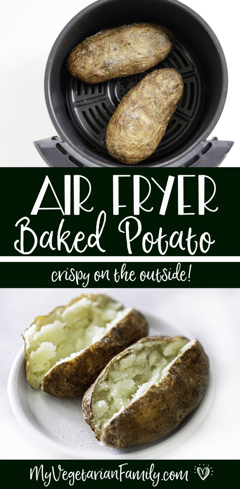 Air Fryer Baked Potato Recipe | Easy! | My Vegetarian Family