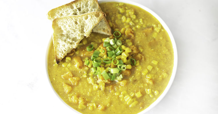 Instant Pot Sweet Potato Corn Chowder (Vegan!)