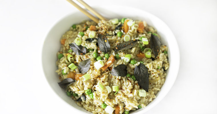 Instant Pot Fried Brown Rice (Oil-Free!)