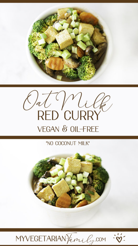 Oat Milk Red Curry | My Vegetarian Family #madewithoatmilk #veganredcurry #nococonutmilkcurry #plantbasedthaifood