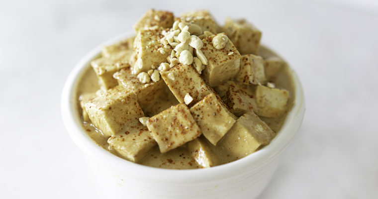 Air Fryer Tofu with Peanut Sauce