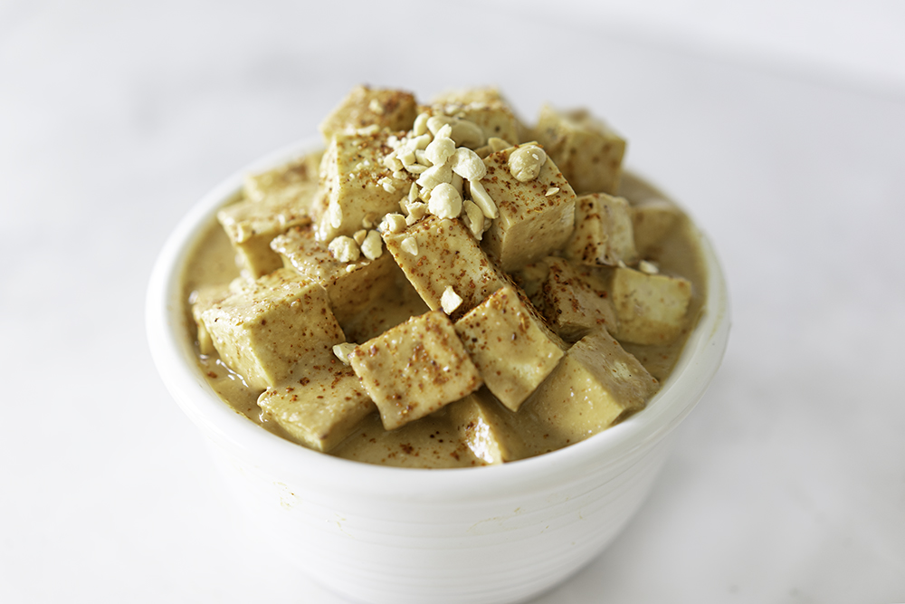 Air Fryer Tofu with Peanut Sauce
