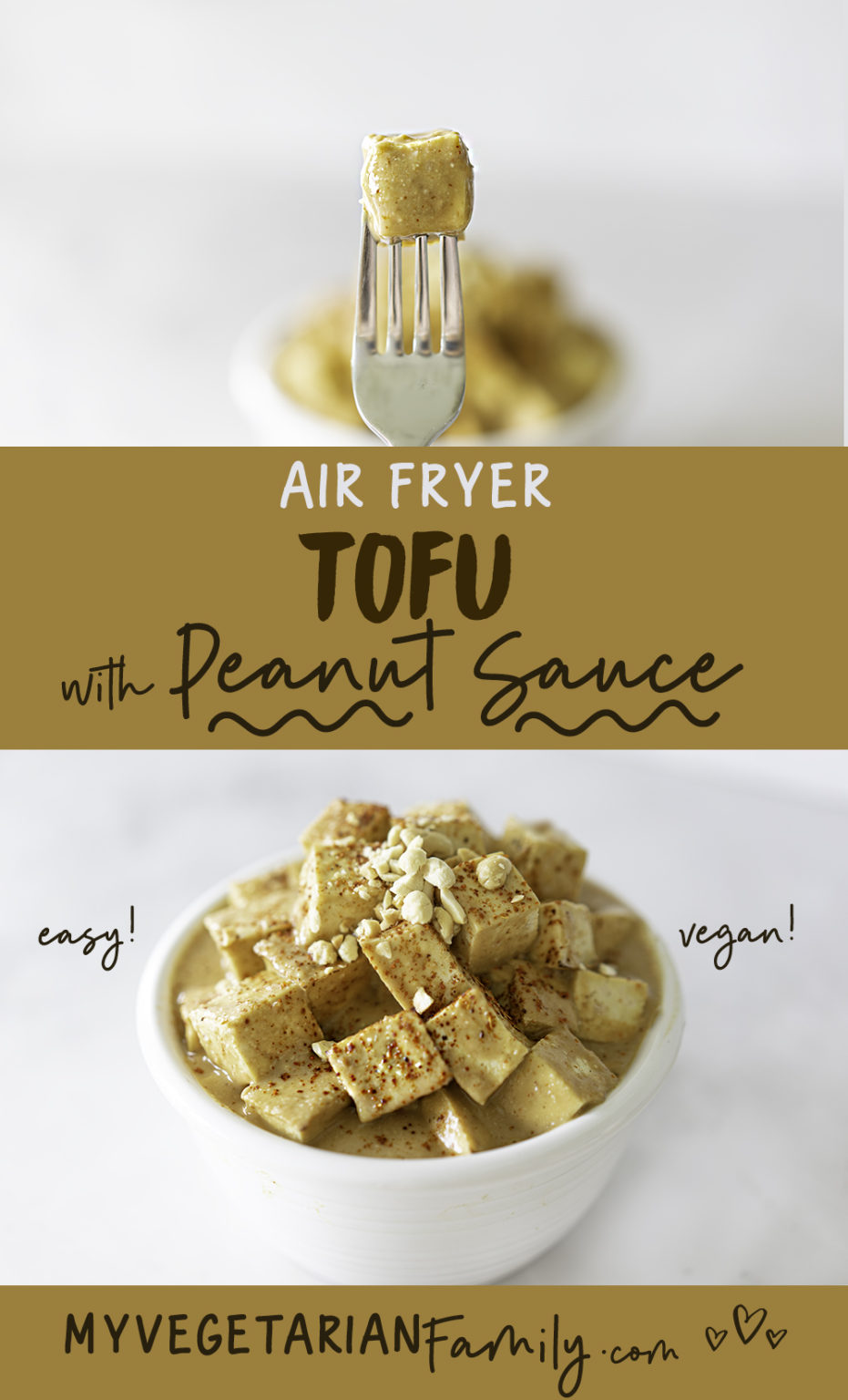 Air Fryer Tofu with Peanut Sauce My Vegetarian Family