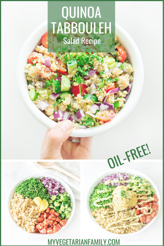 Quinoa Tabbouleh Salad Recipe | My Vegetarian Family #oilfreetabbouleh #quinoatabboulehrecipe #quinoatabboulehsalad #veganglutenfreetabbouleh #nominttabouli #nooiltabouli #oilfreetabbouleh