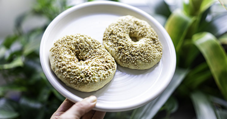 Vegan Air Fryer Sesame Seed Bagels