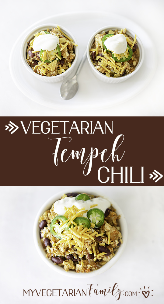Easy Vegetarian Tempeh Chili | My Vegetarian Family #vegantempehchili #vegetariantempehchili #easyvegantempehchili #healthytempehchili