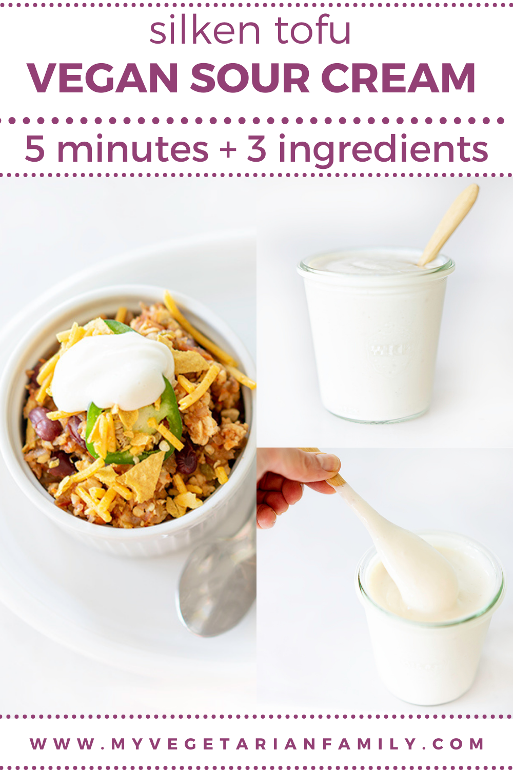 Silken Tofu Sour Cream Recipe | Vegan! | My Vegetarian Family