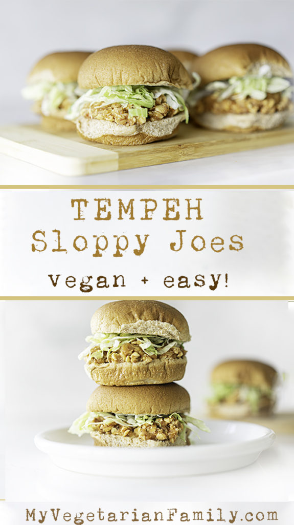 Tempeh Sloppy Joes | My Vegetarin Family #tempehsloppyjoes #vegansloppyjoes #tempehsandwich #vegetariansloppyjoes