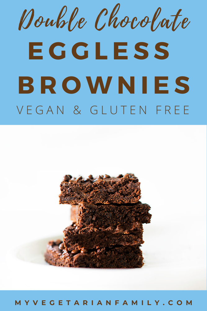 Double Chocolate Eggless Brownies | My Vegetarian Family #egglessbaking #veganglutenfreebrownies #brownieseggfreeThese 