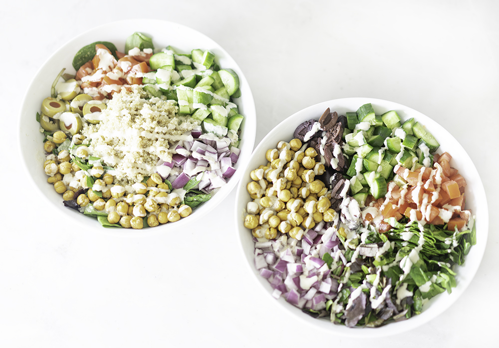 Mediterranean Quinoa Salad Bowl | My Vegetarian Family #quinoasaladbowl #veganmediterraneanfood ##mediterraneanquinoabowl