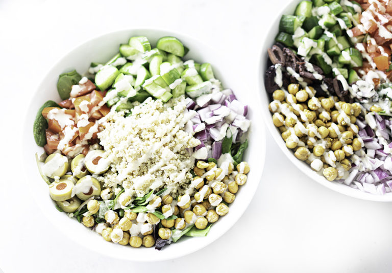 Mediterranean Quinoa Salad Bowl With Lemon Tahini Dressing