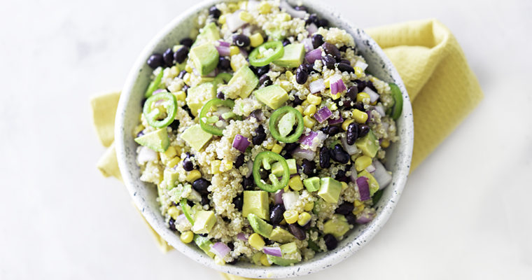 Quinoa Black Bean Salad with Lime Dressing