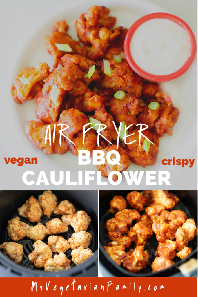 Air Fryer BBQ Cauliflower | My Vegetarian Family #airfryerbbqcauliflower #airfriedbbqcauliflower #riceflourbatter