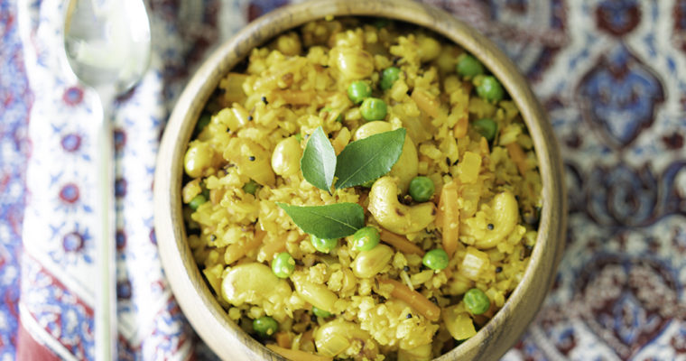 Cauliflower Rice Upma (Vegan + Gluten-Free!)