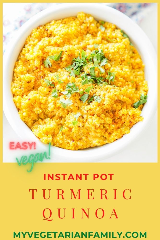 Instant Pot Turmeric Indian Quinoa | My Vegetarian Family #indianquinoa #turmericquinoa #curryquinoa