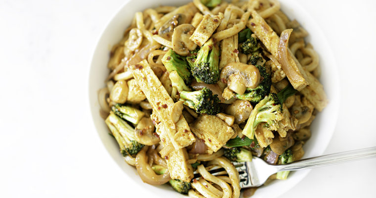 Spicy Udon Noodles With Tofu & Vegetables
