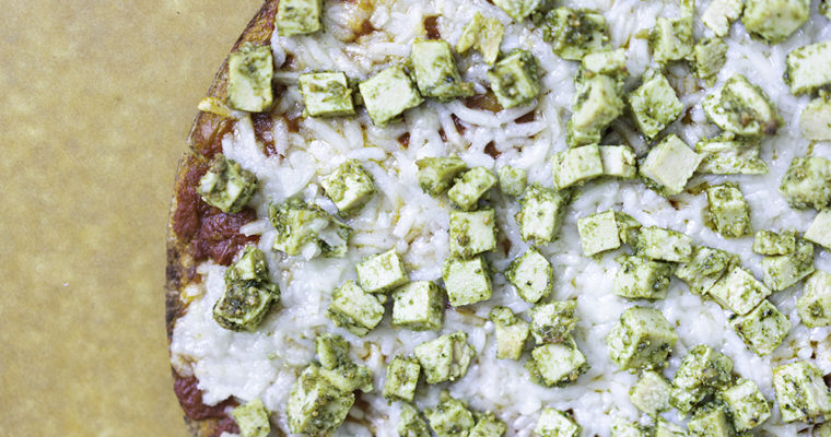 Vegan Pesto Chick’n Pizza