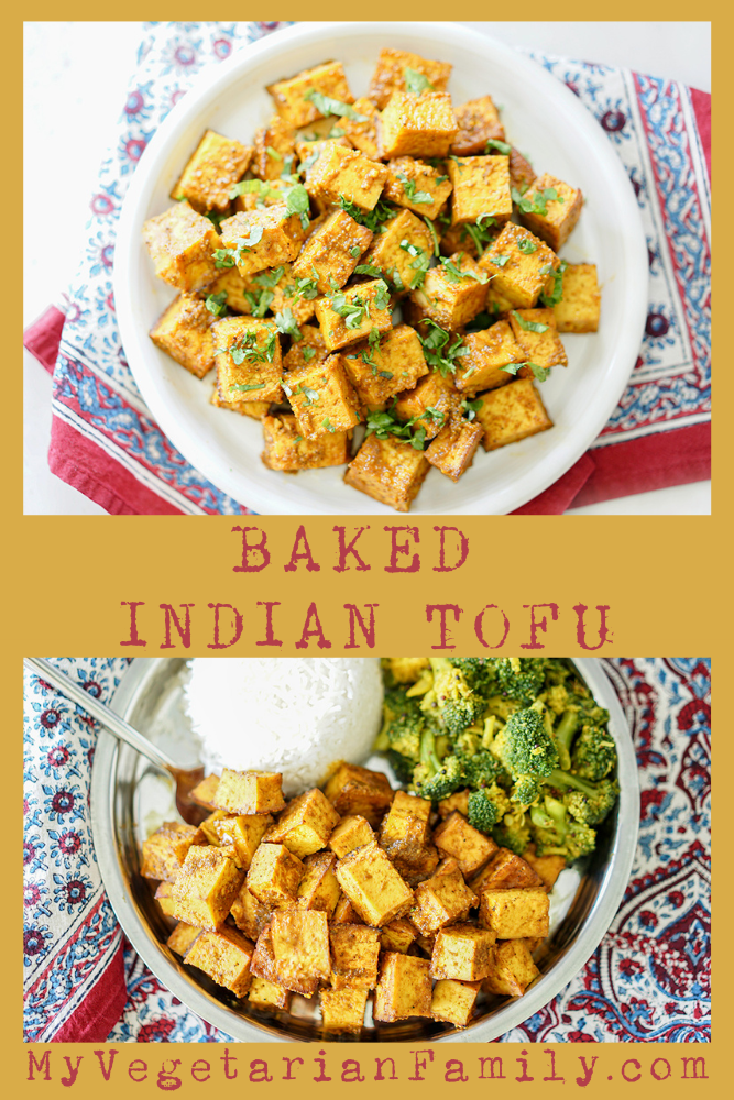 Baked Indian Tofu Recipe | My Vegetarian Family #healthyindianfood #bakedindiantofu #masalabakedtofu #indiantofu