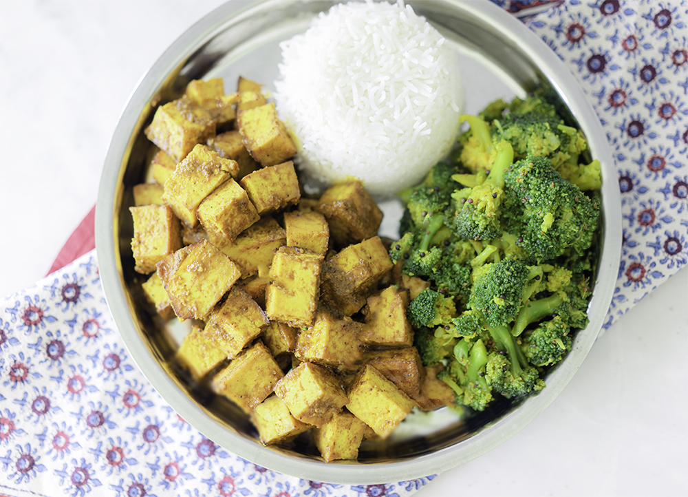 Baked Indian Spiced Tofu Oil-Free | My Vegetarian Family #indiantofu #turmerictofu #masalabakedtofu #bakedtofuwithturmeric