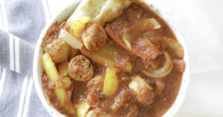 Beyond Meat Sausage and Peppers (Vegan!)