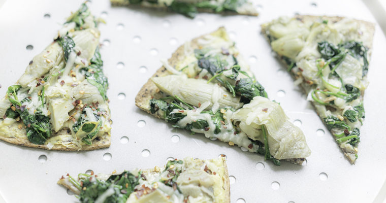 Vegan Spinach Artichoke Pizza