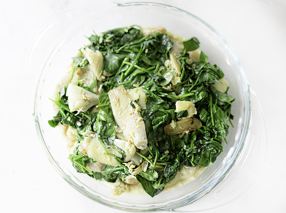 Spinach and Artichokes Sautéed with Garlic | My Vegetarian Family #veganspinachartichoke