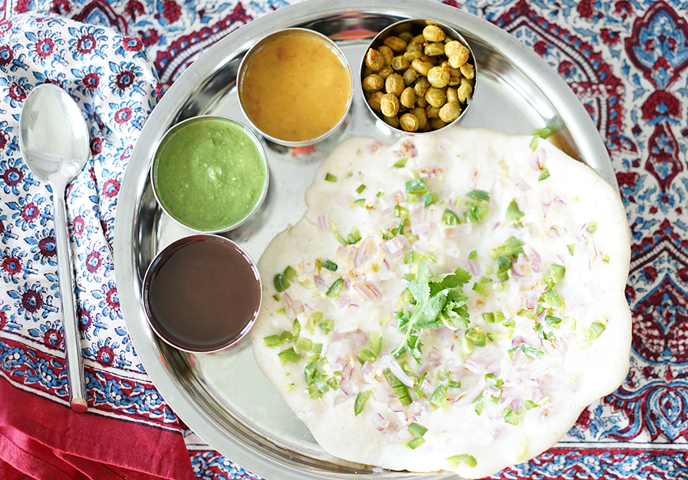Authentic Indian Cilantro Chutney with Utapam | My Vegetarian Family #homemadechutney #incerdiblyIndian