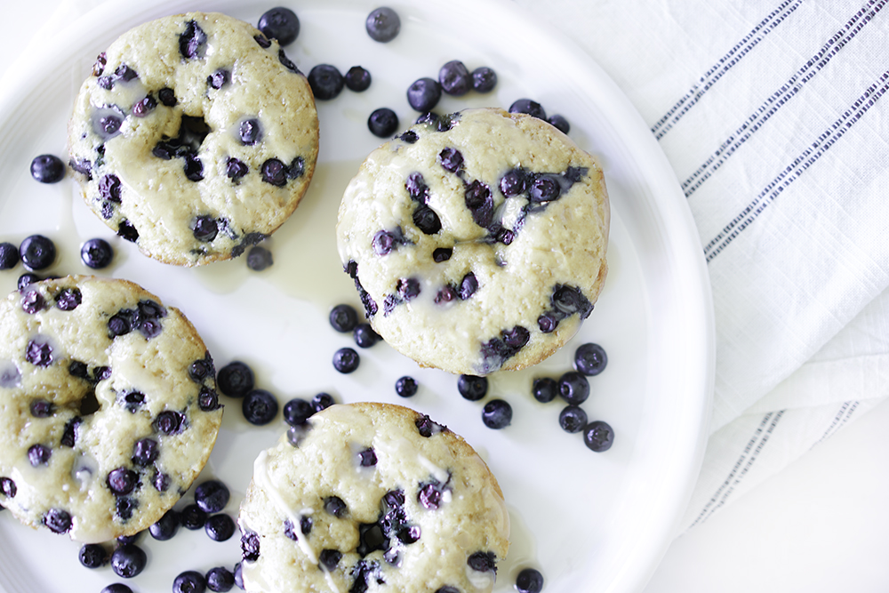 Baked Vegan Blueberry Donuts