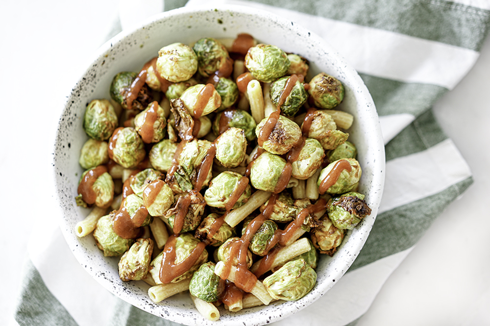 Sweet and Spicy Air Fryer Brussels Sprouts