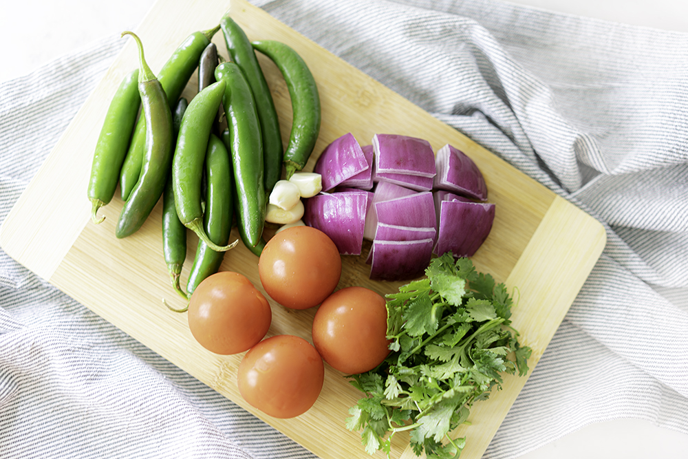 Serrano Salsa Recipe | My Vegetarian Family #gardenveggiesfor salsa