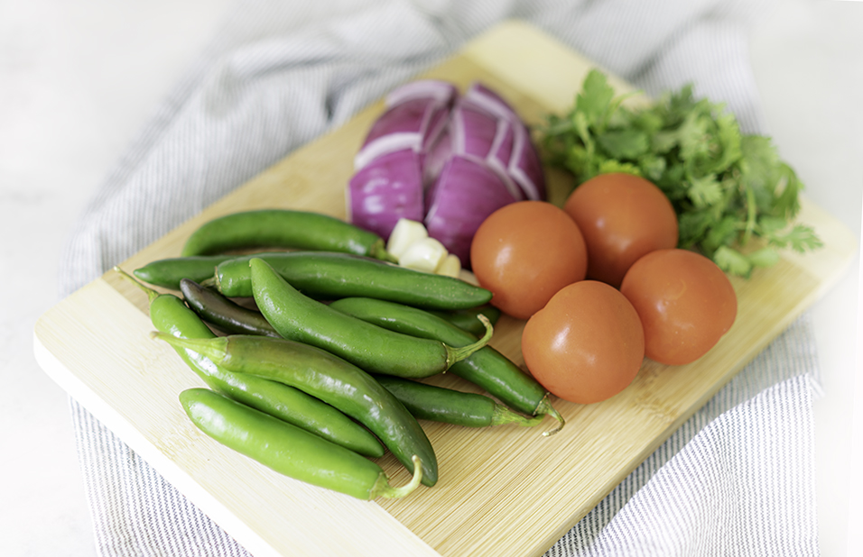 Serrano Salsa Recipe | My Vegetarian Family #gardenveggiesforsalsa