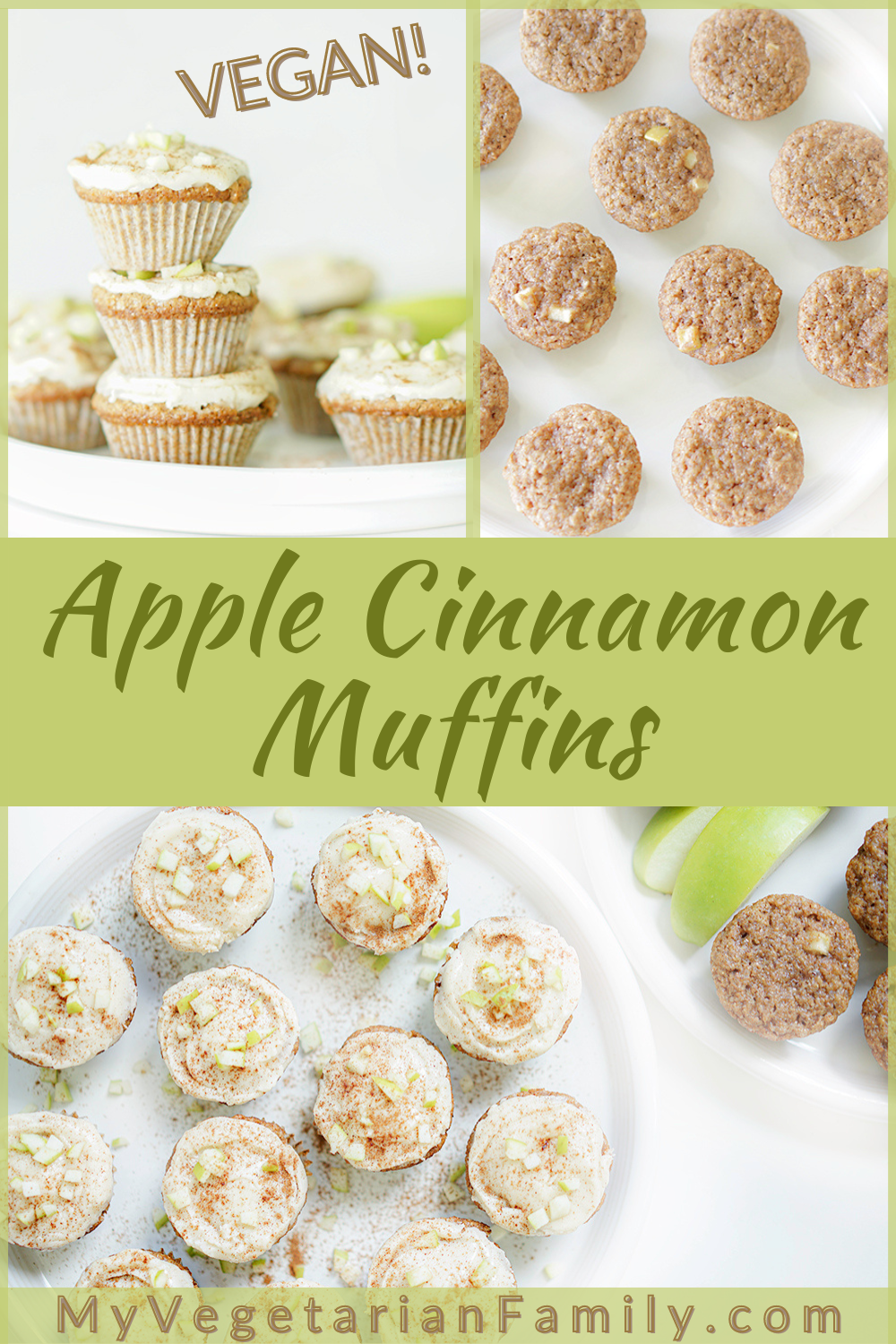 Apple Cinnamon Muffins | My Vegetarian Family #applecinnamonmuffins
