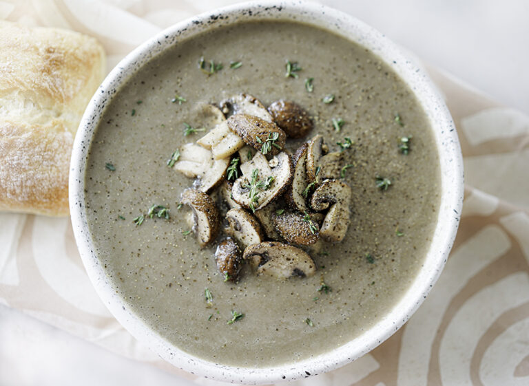 Easy Vegan Cream of Mushroom Soup | My Vegetarian Family