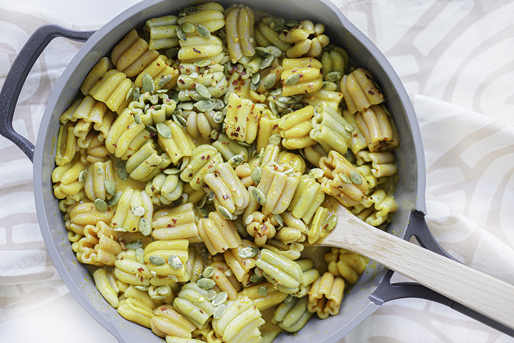 Dairy Free Creamy Pumpkin Pasta | My Vegetarian Family