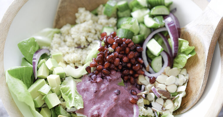 Pomegranate Quinoa Salad with Pomegranate Dressing