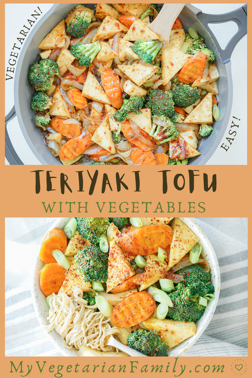 Teriyaki Tofu with Vegetables Vegan | My Vegetarian Family #teriyakitofu #teriyakitofuwithvegetables