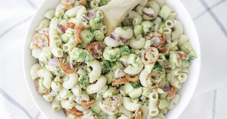 Avocado Tomato Cucumber Pasta Salad