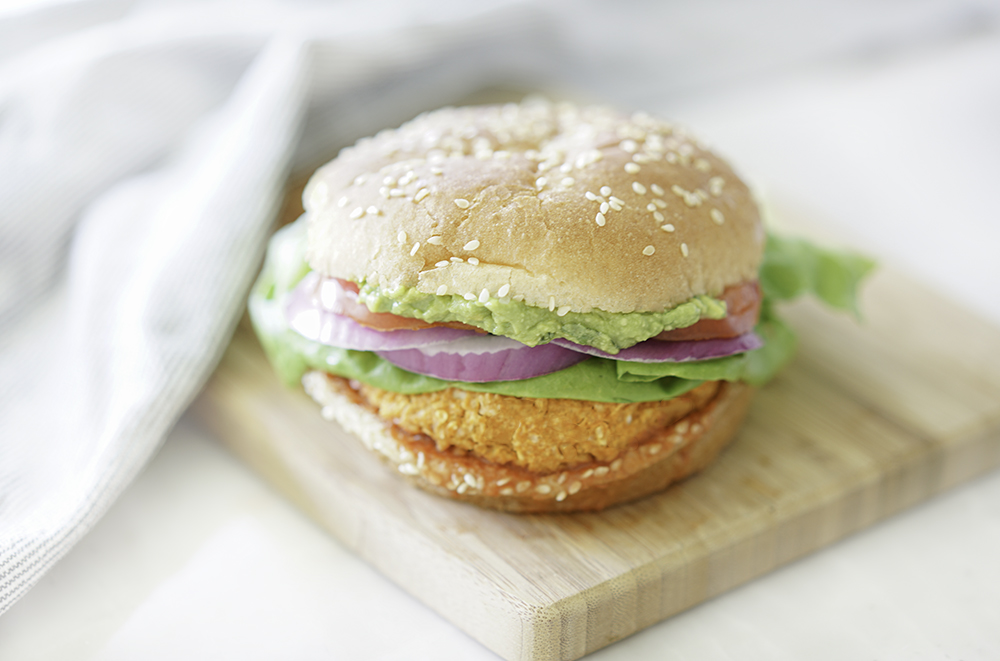 Buffalo Chickpea Veggie Burgers