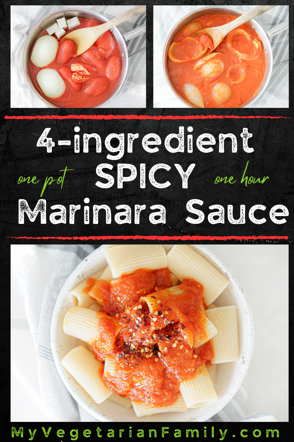 4-ingredeint Spincy Marinara Sauce | My Vegetarian Family #ghostpeppersauce #spicytomatosauce