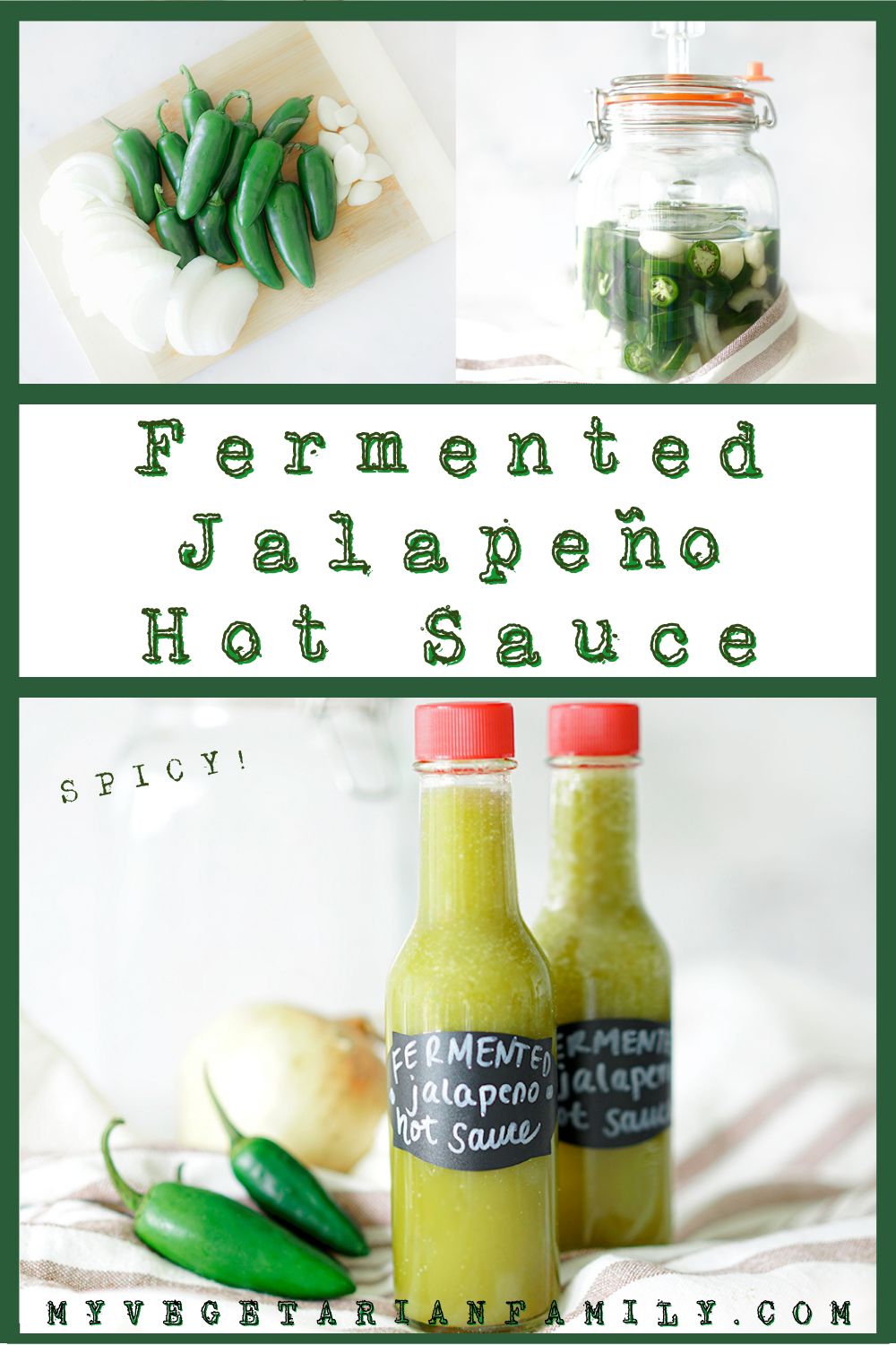 Fermented Jalapeno Hot Sauce Recipe | My Vegetarian Family #fermentedjalapenohotsauce #jalapenohotsauce